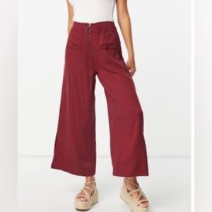 EUC Native Youth Wide Leg Pants in Burgundy